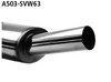 Bastuck Edelstahl Sportauspuff-Komplettanlage ab Kat VW Polo 86 u. 86C 1x63mm rund scharf gerade ohne Absorber