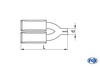 Fox Edelstahl Auspuff Endrohr zum Anschrauben mit Schelle 2x76mm rund Länge 300mm mit Anschlussrohr 55mm Typ 91 - Abb. 2