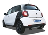 Bastuck Edelstahl Duplex Sportauspuff inkl. Verbindungsrohr Smart Forfour 453 ab Bj. 2014 je 76mm rund eingerollt abgeschrägt