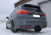 Fox Edelstahl Sportauspuff Mittig Ford Focus 3 ST Tunier 2x 115x85mm oval eingerollt abgeschrägt in schwarz