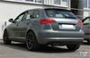 Fox Edelstahl Sportauspuff-Komplettanlage ab Kat Audi A3 8P 3.2 V6 quattro Sportback 2x90mm rund eingerollt abgeschrägt mit Absorber - Abb. 2