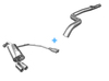 Fox Edelstahl Duplex Racing-Komplettanlage ab Kat VW New Beetle 1C 9C u. Cabrio 1Y je 2x76mm rund eingerollt gerade