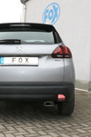 FOX Edelstahl Sportauspuff Peugeot 2008 145x65mm trapezförmig eingerollt abgeschrägt