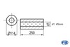 Fox Edelstahl Universal Schalldämpfer rund 114mm einflutig Länge 250mm Eingang/Ausgang 45mm/45mm - Abb. 2