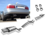 Fox Edelstahl Racing-Komplettanlage ab Kat Audi A8 D2 Typ 4D bis Bj. 11/98 2x76mm rund eingerollt abgeschrägt mit Absorber