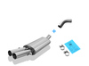 Fox Edelstahl Sportauspuff inkl. Verbindungsrohr Audi 80/90 89 B3 Limousine/Coupe und B4 Cabrio 2.3l 2x63mm rund scharf gerade