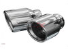 BULL-X Edelstahl Endrohrsatz zum Aufstecken 2x89mm rund eingerollt abgeschrägt (nur für EGO-X Anlagen)