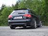 Fox Edelstahl Duplex Sportauspuff-Komplettanlage ab Kat Audi A4 B7 Typ 8E Limousine/Avant 1.8T 1x90mm rund eingerollt abgeschrägt