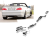 Fox Edelstahl Duplex Sportauspuff-Komplettanlage ab Kat BMW 3er E46 320i 323i 325i 328i Limousine/Touring/Coupe/Cabrio M3-Optik 2x90mm rund doppelwandig abgeschrägt
