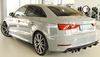 Rieger Heckeinsatz ABS/schwarz matt für Doppelendrohr links/rechts Audi A3 8V Cabrio inkl. Limousine Vor-Facelift S-Line