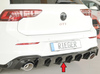 Rieger Heckeinsatz ABS/schwarz glänzend für ovale Endrohre in GTI-Optik VW Golf 8