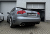 Fox Edelstahl Duplex Sportauspuff Audi A4 B7 quattro Typ 8E Limousine/Avant DTM-Edition je 90mm rund doppelwandig abgeschrägt