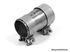 FOX Edelstahl Doppelmuffe 40mm innen geschlitzt auf 40mm innen geschlitzt inkl. 2x Edelstahl Schellen - Abb. 2