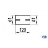 FOX Edelstahl Doppelmuffe 63,5mm innen geschlitzt auf 63,5mm innen geschlitzt inkl. 2x Edelstahl Schellen - Abb. 2