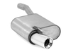 Fox Edelstahl Sportauspuff Ford Focus 1 Fließheck DAW DBW 1x90mm rund eingerollt gerade mit Absorber