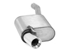 Fox Edelstahl Sportauspuff Ford Focus 1 Stufenheck DFW 1x90mm rund eingerollt gerade mit Absorber
