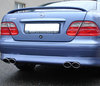 Fox Edelstahl Duplex Sportauspuff Mercedes CLK W208 - C208 Coupe u. A208 Cabrio 2x88x74mm oval eingerollt abgeschrägt