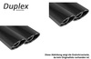 Fox Edelstahl Duplex Sportauspuff Toyota Yaris 1 TS Typ P1 2x115x85mm oval eingerollt abgeschrägt mit Absorber