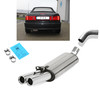 Fox Edelstahl Sportauspuff inkl. Verbindungsrohr Audi 80/90 89 B3Limousine/Coupe und B4 Cabrio 2.3l 2x76mm rund eingerollt