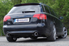 Fox Edelstahl Duplex Sportauspuff-Komplettanlage ab Kat Audi A4 B7 Typ 8E Limousine/ Avant 1.8T 1x90mm rund eingerollt abgeschrägt mit Absorber - Abb. 2