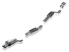 Fox Edelstahl Sportauspuff-Komplettanlage ab Kat BMW 3er E46 323i 325i 330i Limousine/ Touring/ Coupe/ Cabrio 2x76mm rund eingerollt gerade mit Absorber