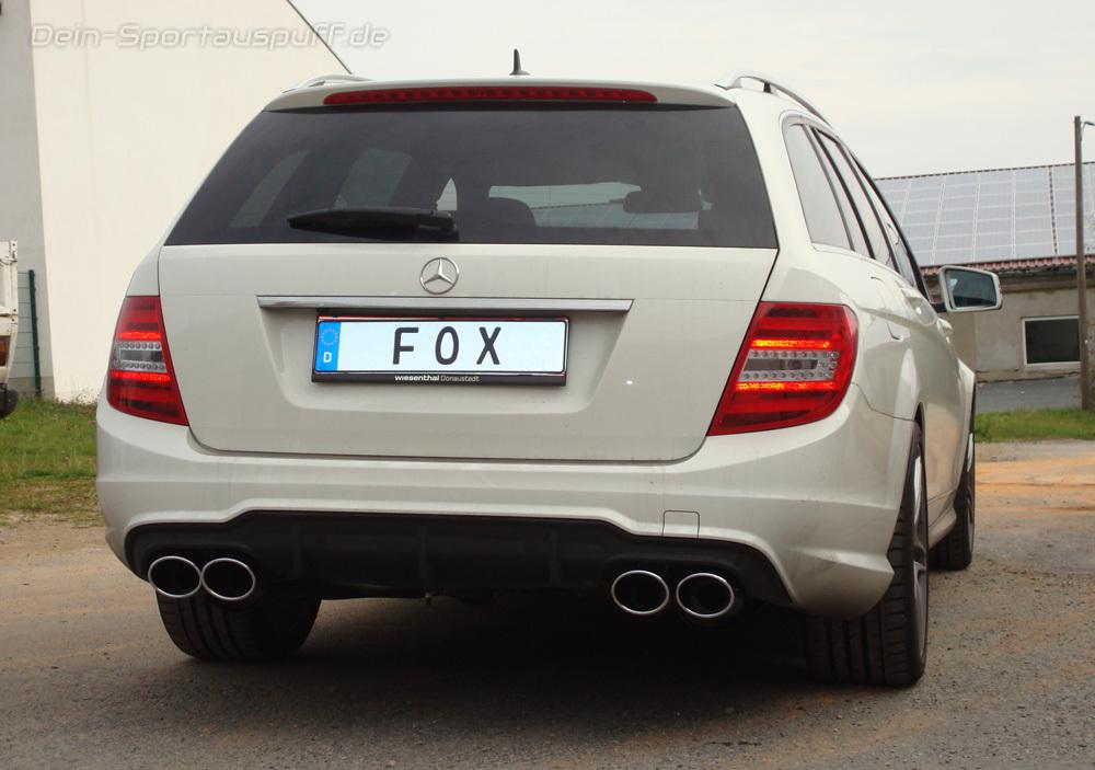 Fox Edelstahl Duplex Sportauspuff Mercedes C-Klasse W204 S204 6-Zylinder  Limousine u. T-Modell Facelift mit AMG-Stoßstange 2x115x85mm oval  eingerollt abgeschrägt ohne Absorber günstig online kaufen - Dein- Sportauspuff.de