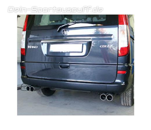 Fox Edelstahl Duplex Anlage Mercedes Vito & Viano W639 V639 kurz je 2x80mm lang